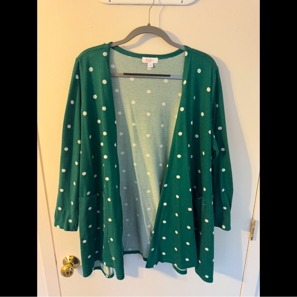 Green Polka Dot Cardigan